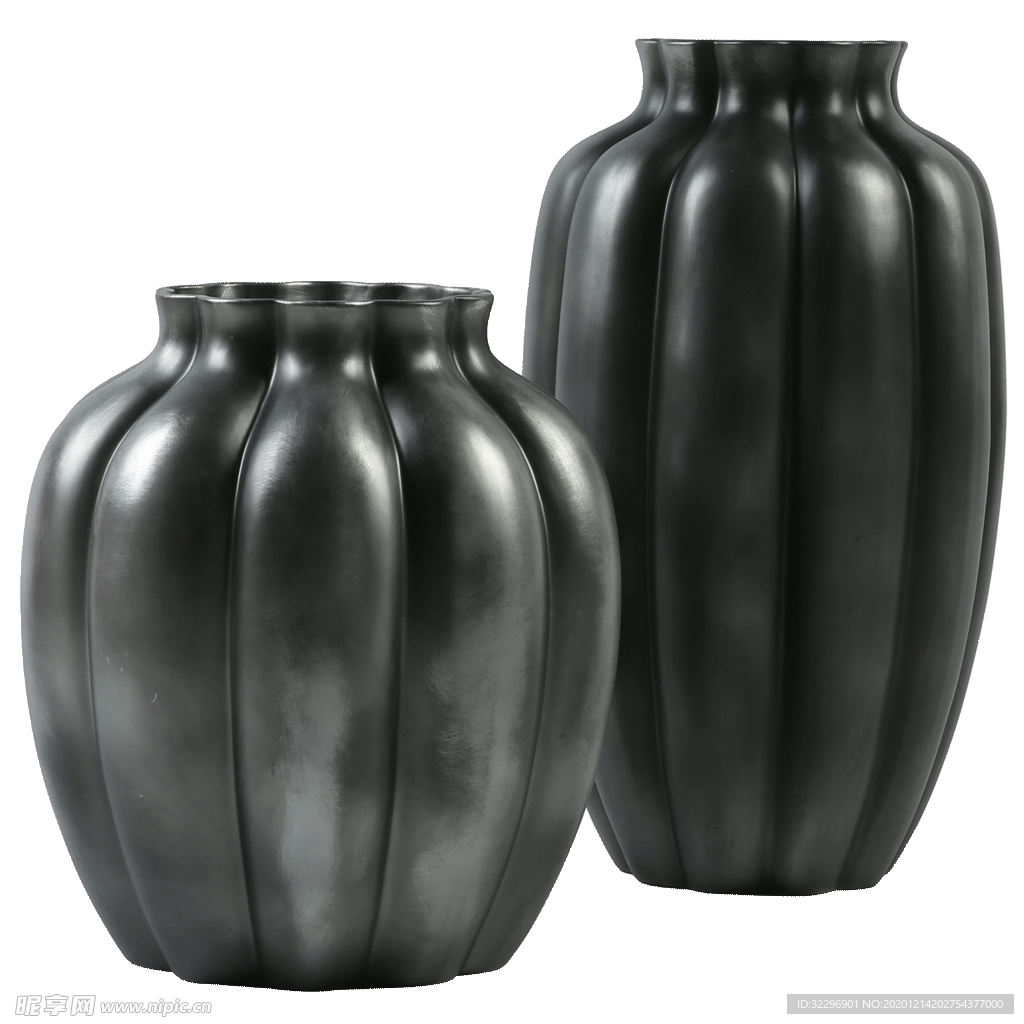 南瓜条纹陶罐花瓶