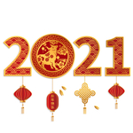 红色剪纸风2021新年牛年海报