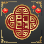 红色剪纸风2021新年牛年海报