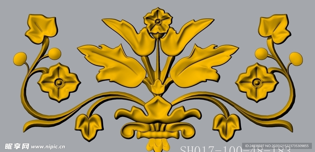 建筑装饰浮雕花SH017dwg