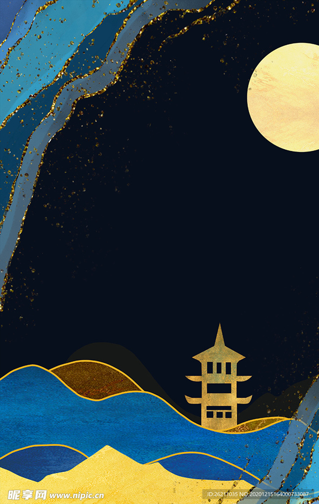 新中式插画素材