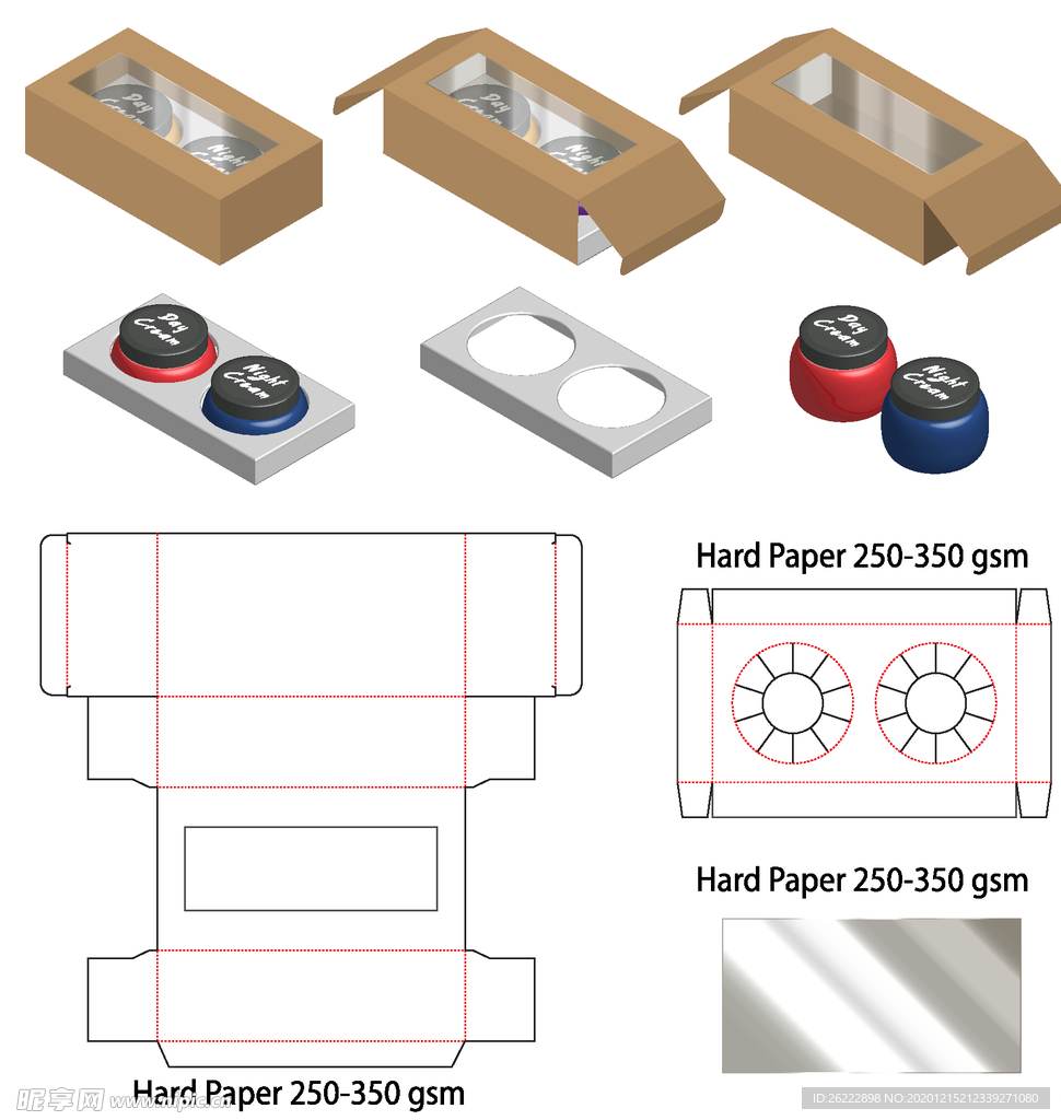 开天窗纸盒包装展开图