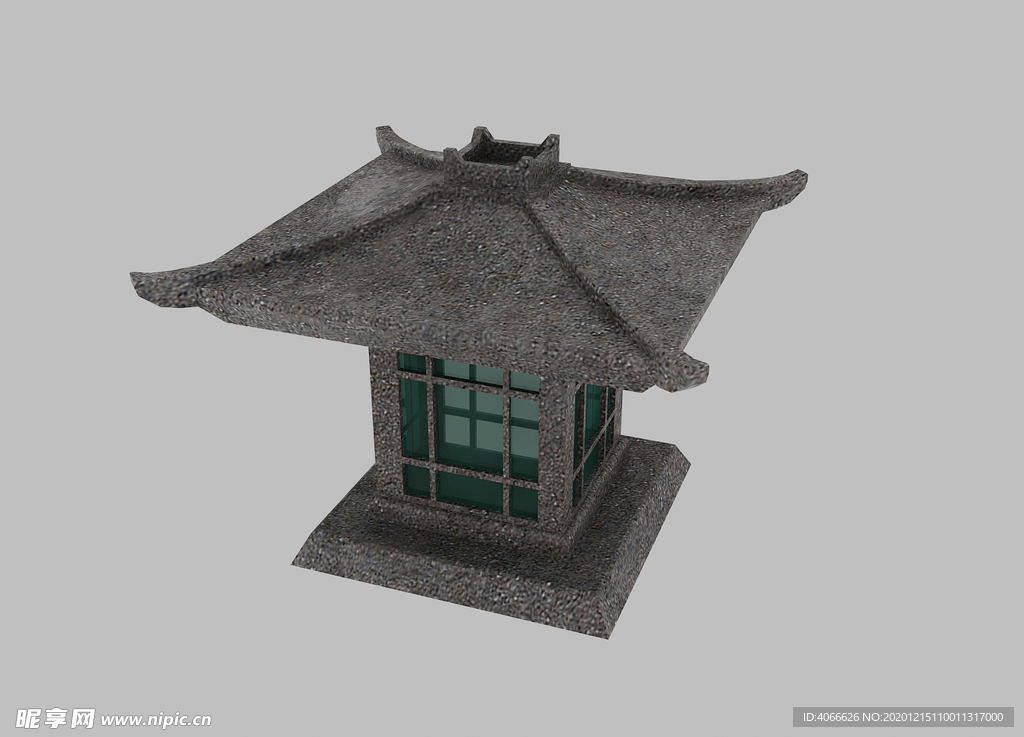 石头灯塔3d模型
