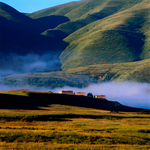 村落风景油画