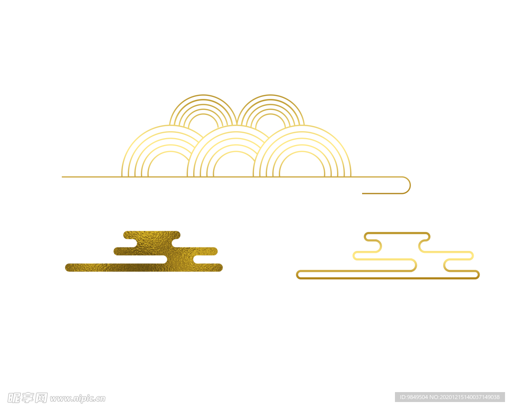中国风金色祥云PNG免扣素材