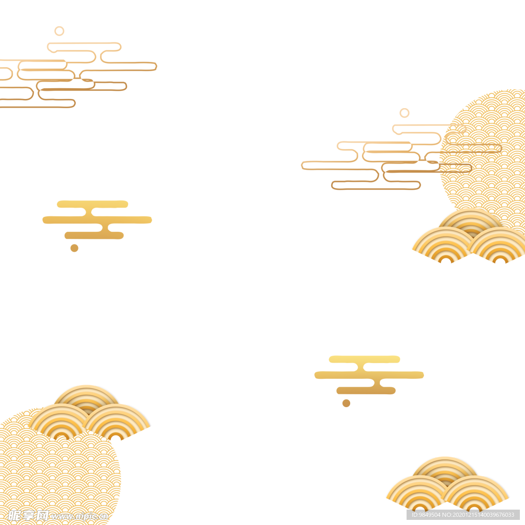 中国风金色祥云PNG免扣素材