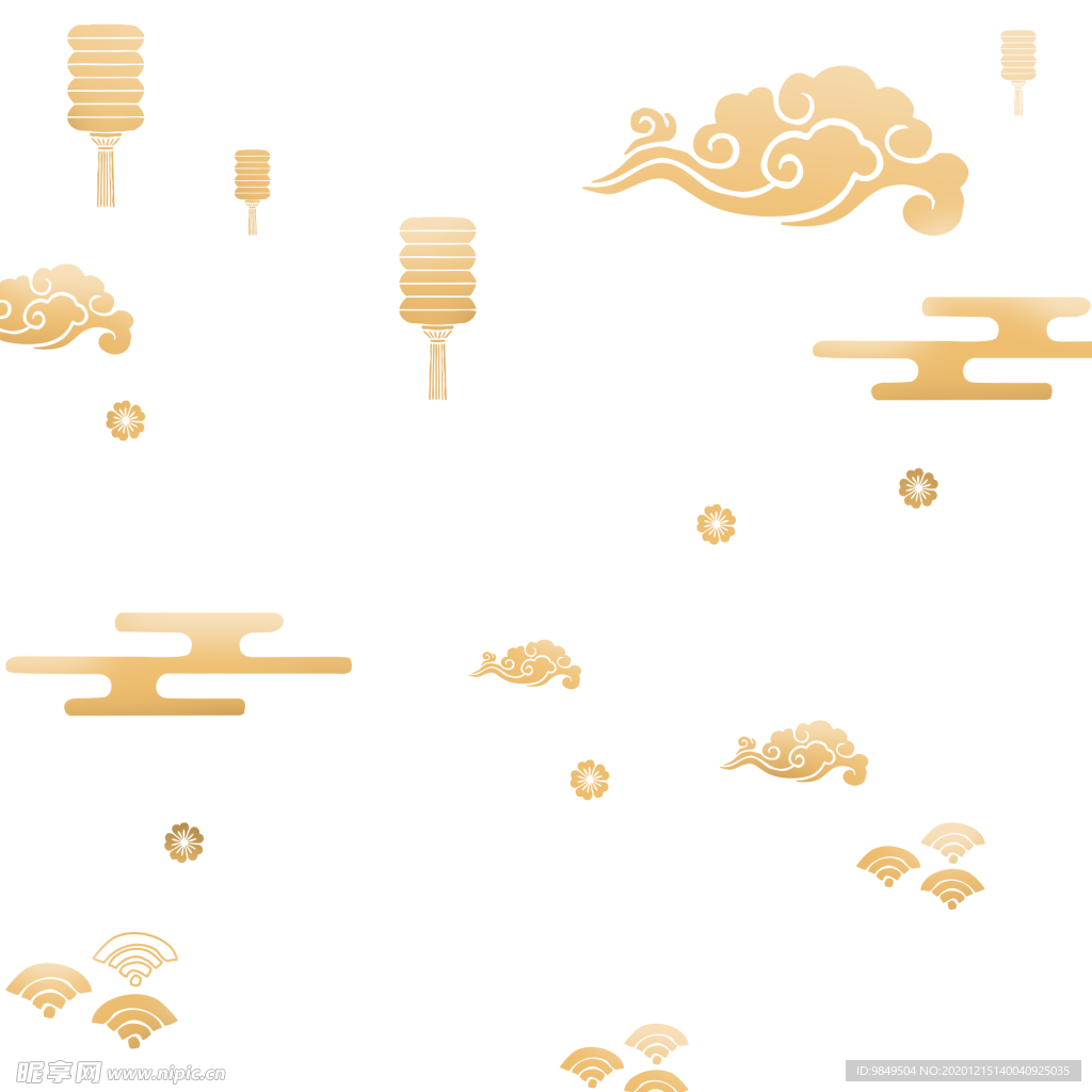 中国风金色祥云PNG免扣素材
