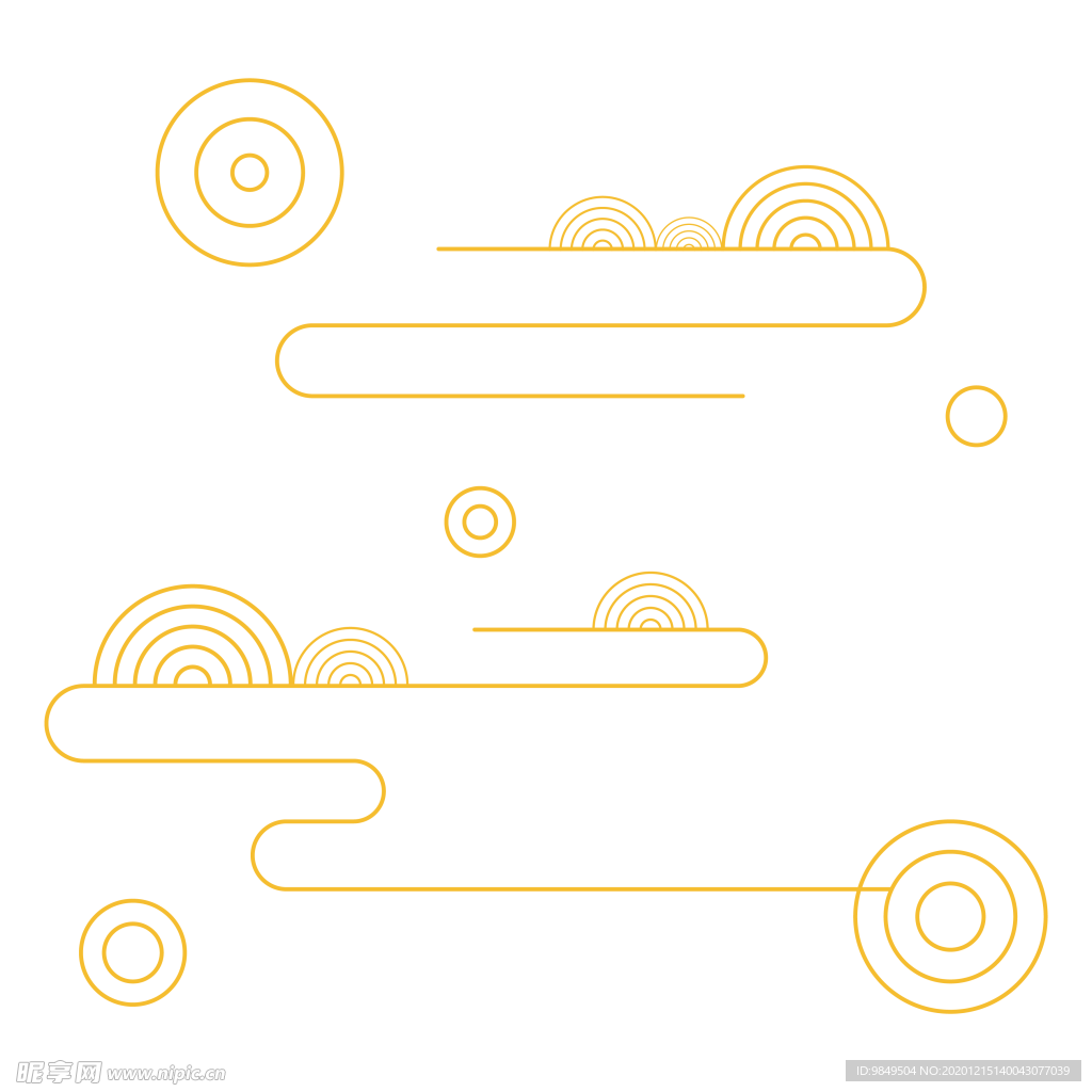 中国风金色祥云PNG免扣素材