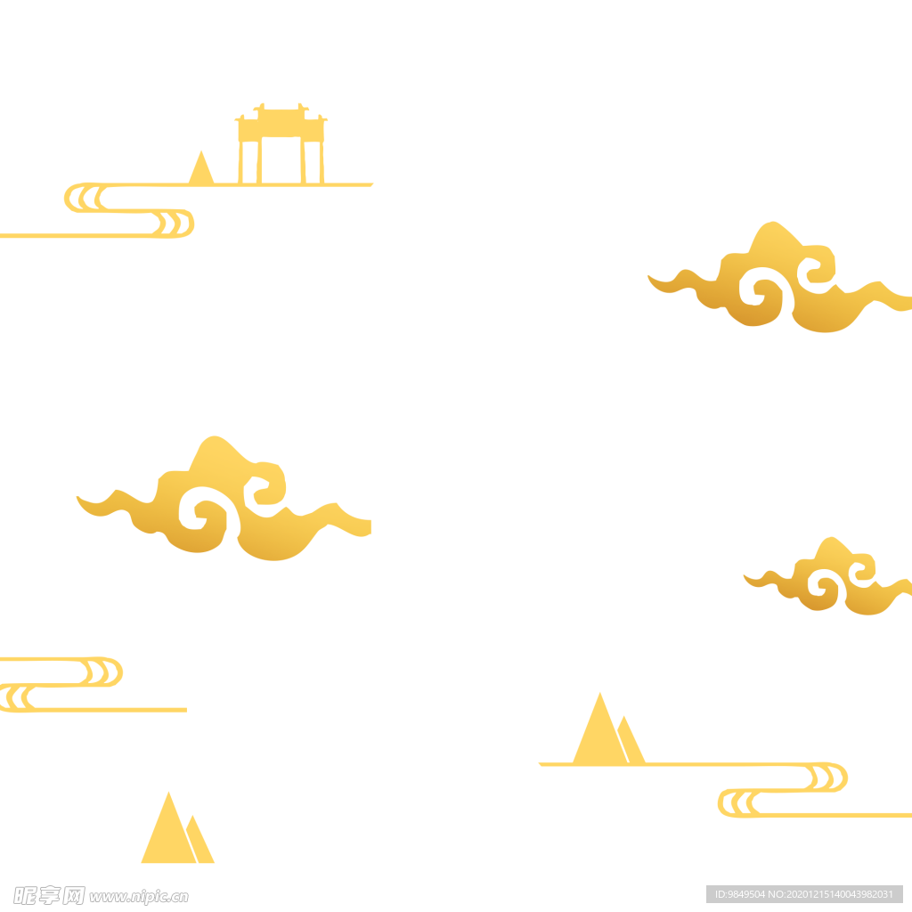 中国风金色祥云PNG免扣素材