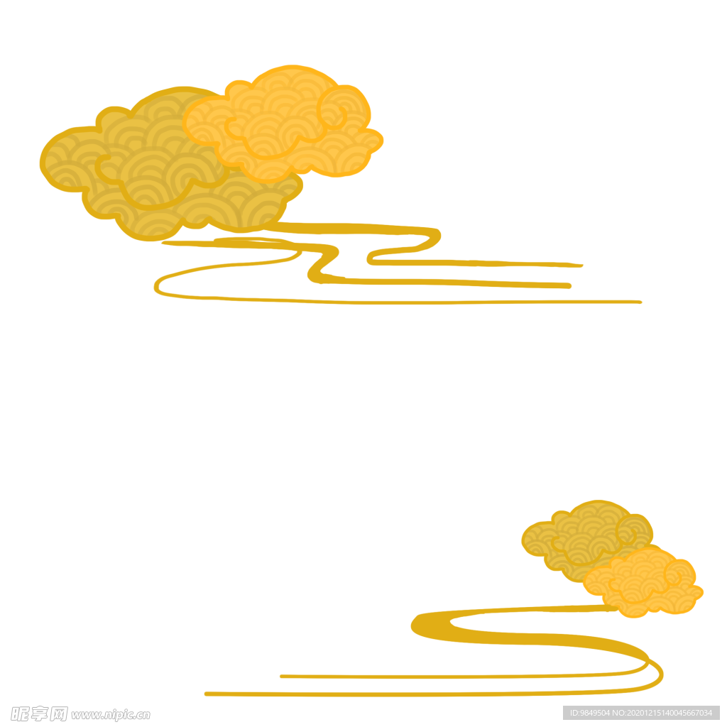 中国风金色祥云PNG免扣素材