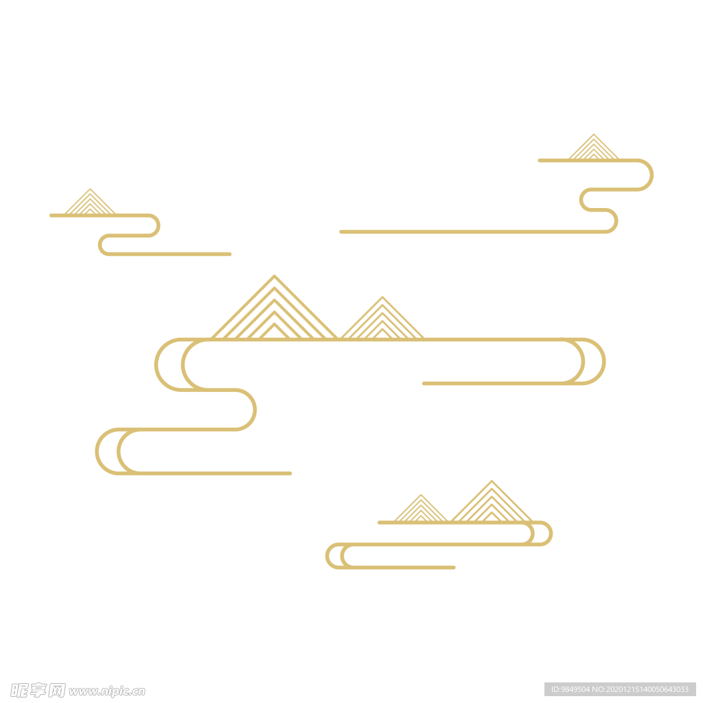 中国风金色祥云PNG免扣素材