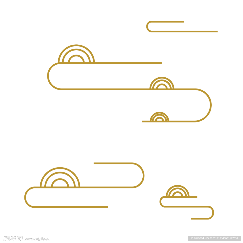 中国风金色祥云PNG免扣素材