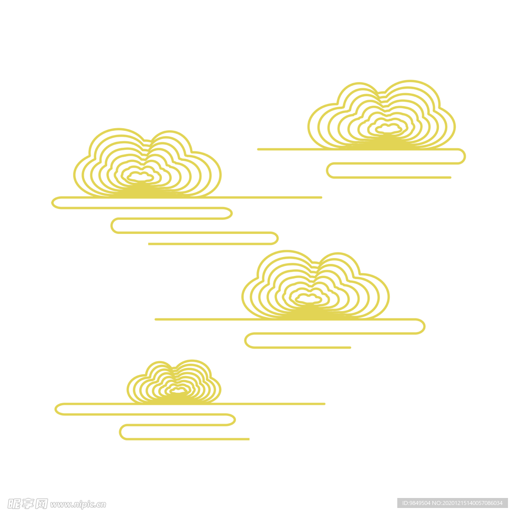 中国风金色祥云PNG免扣素材