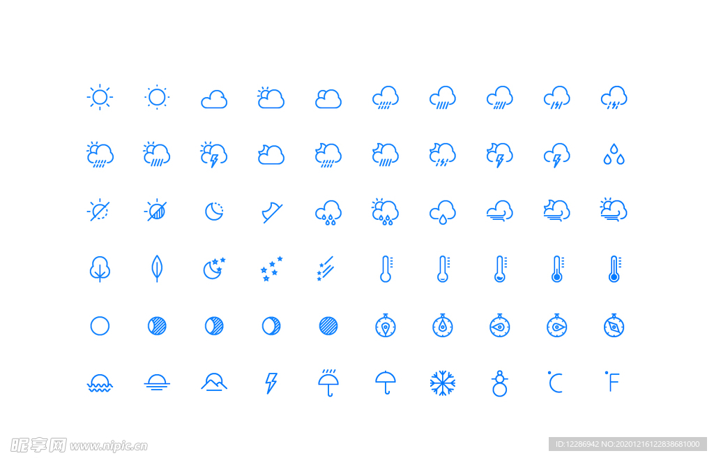 60个天气UI图标
