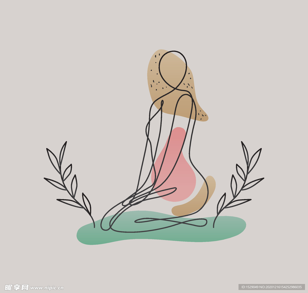 简笔抽象女人