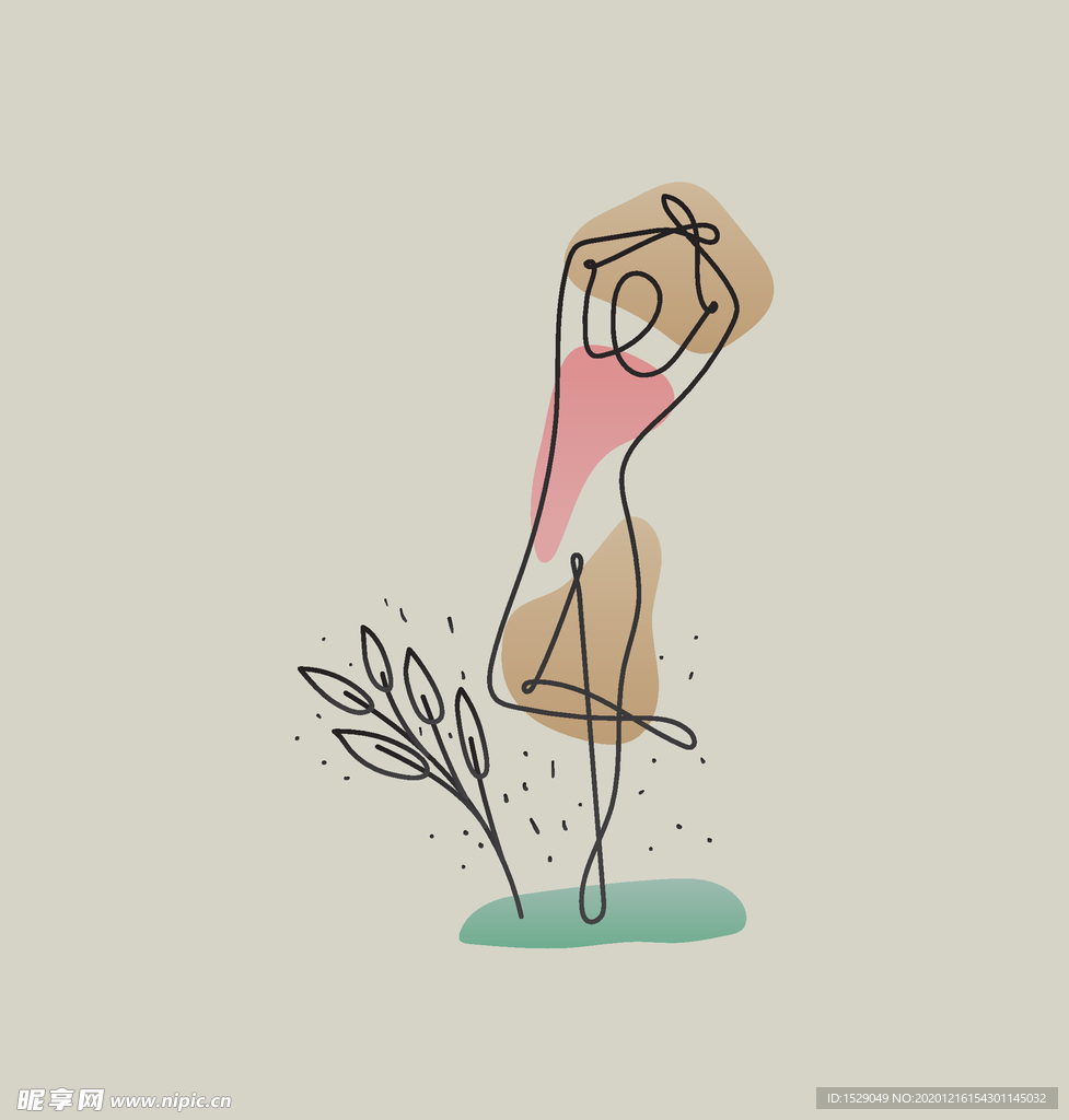 简笔抽象女人