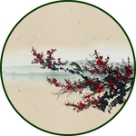 中式屏风山水画