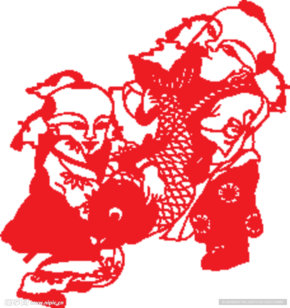 福娃剪纸