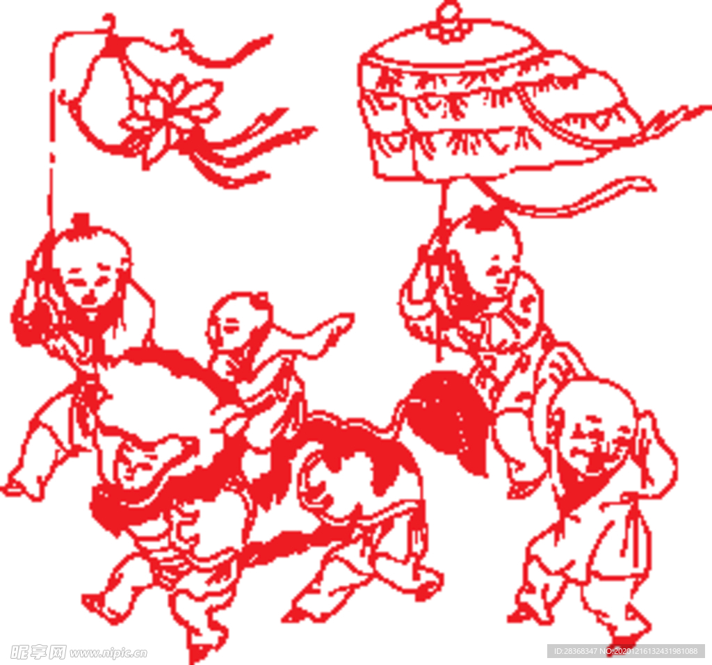福娃剪纸