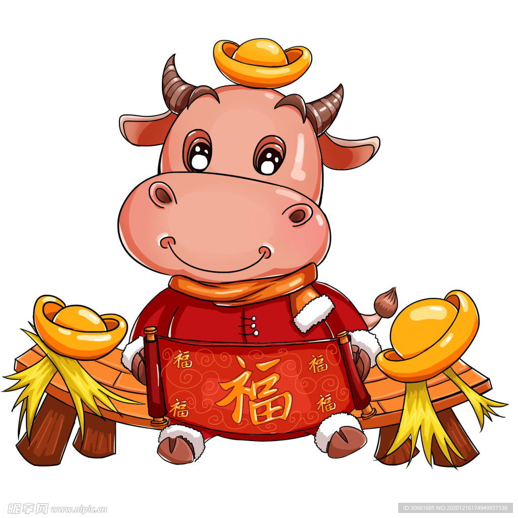 牛年国潮插画