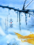 唯美清新24节气大寒海报