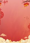 红色中国风海报背景
