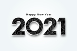 2021新年黑白字体