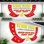 党建文化墙立体两不愁三保障