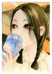 喝水人物 女孩
