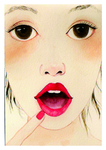 魅力女孩 口红 大眼睛