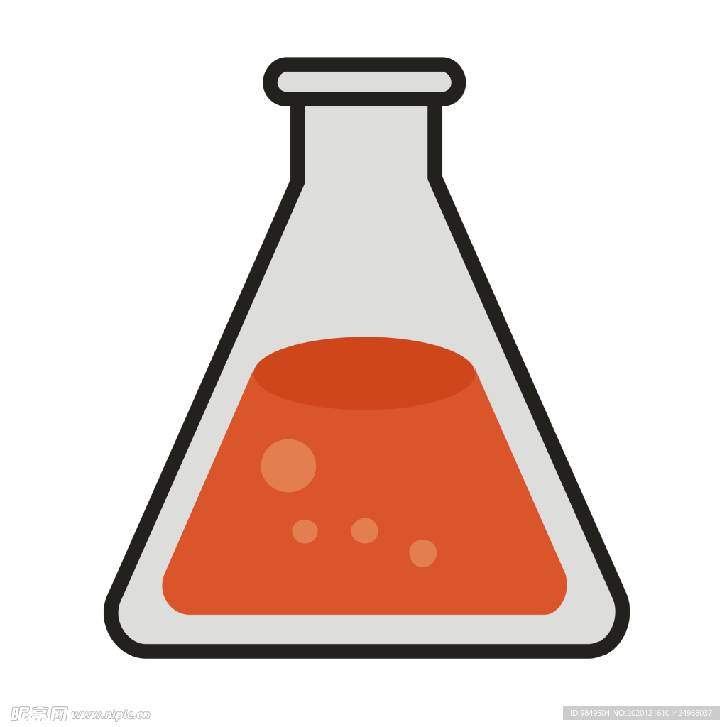 锥形瓶科学化学实验器材PNG