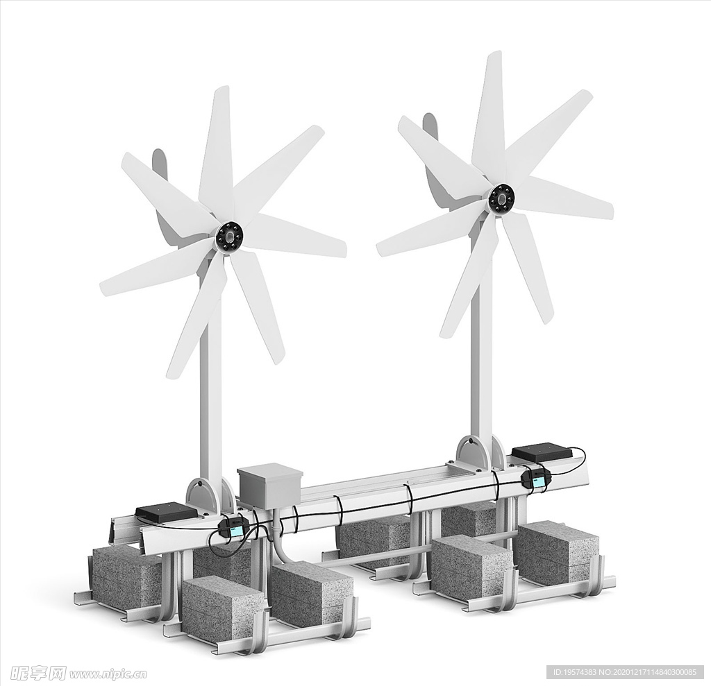 C4D 3DMAX模型风力发电
