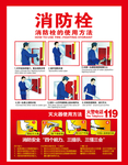 消防栓 红色 英文 海报 商场
