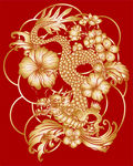 喜庆金色国风民族图案