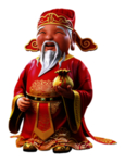新年财神雕像拜年PNG素材