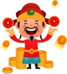 新年财神拜年PNG素材