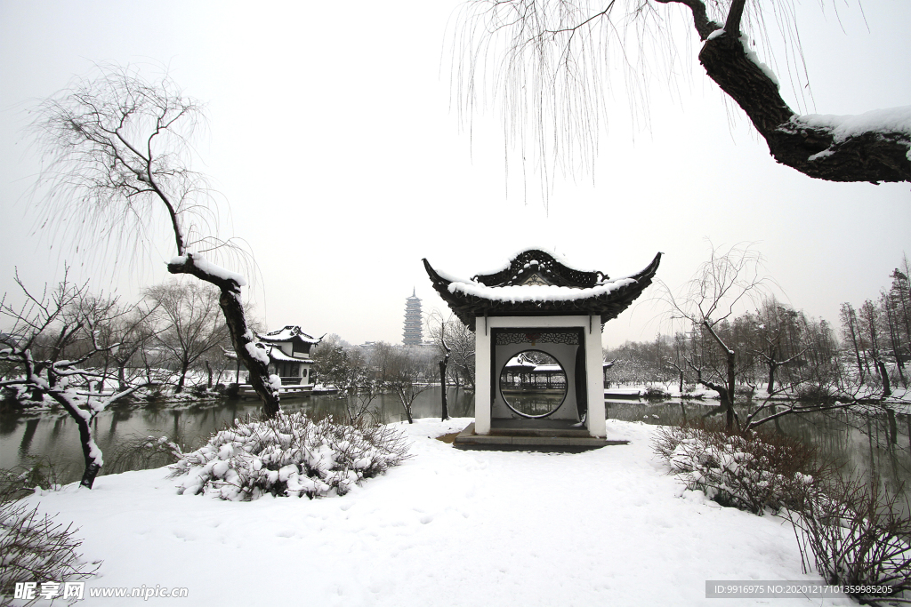 扬州瘦西湖雪景