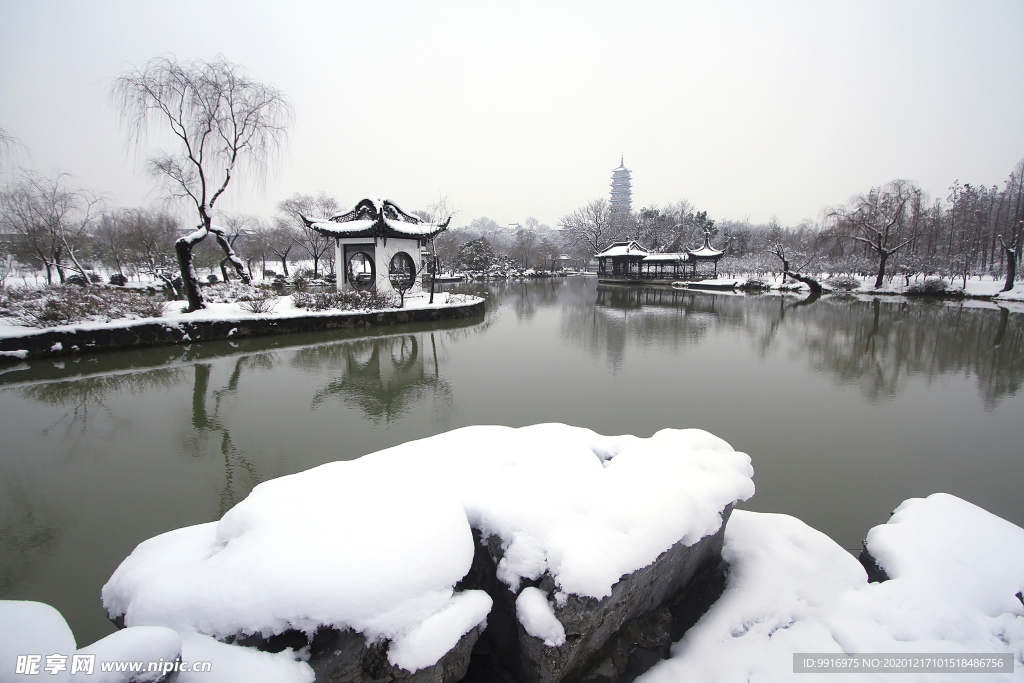 瘦西湖雪景