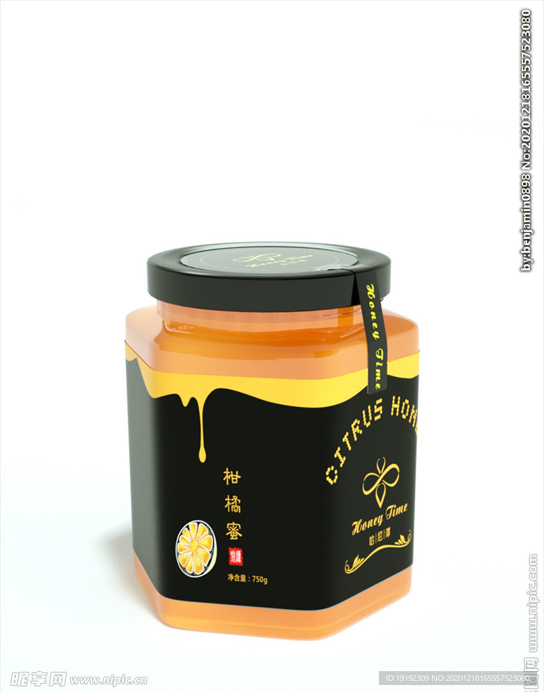 蜂蜜包装瓶子模型