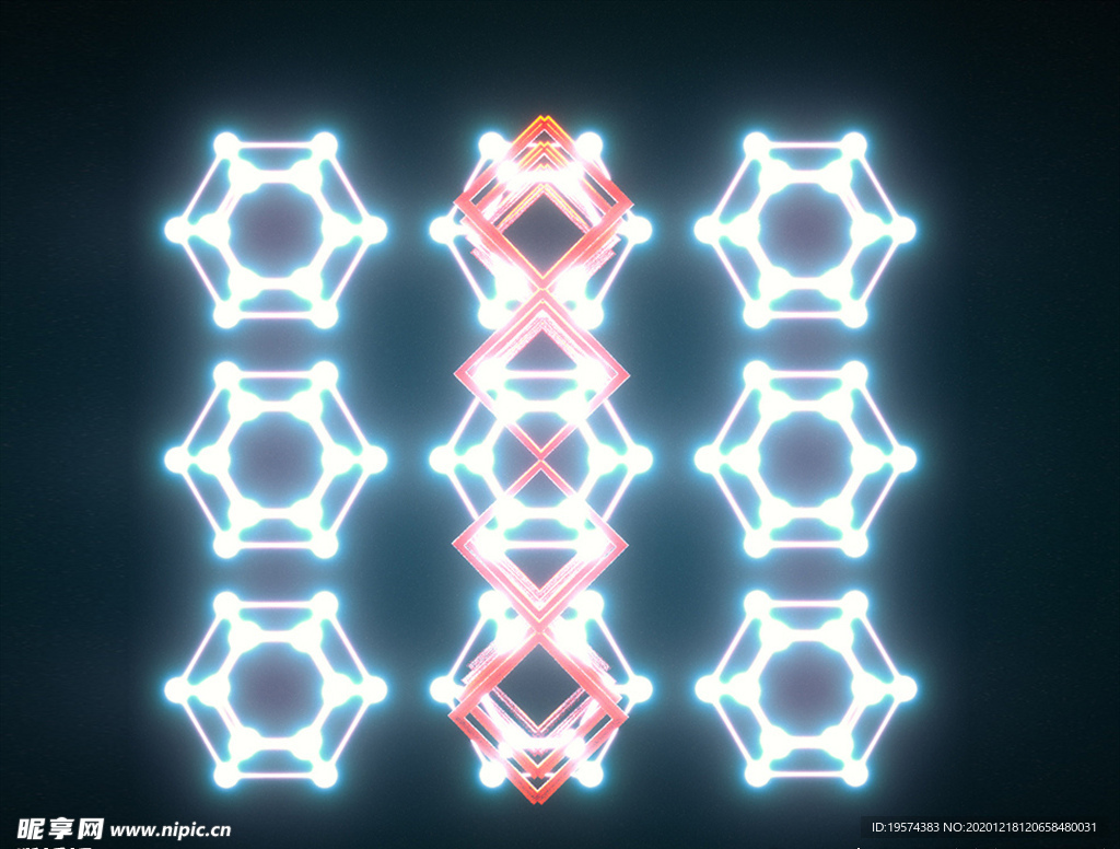 C4D 模型炫酷科技场景灯光