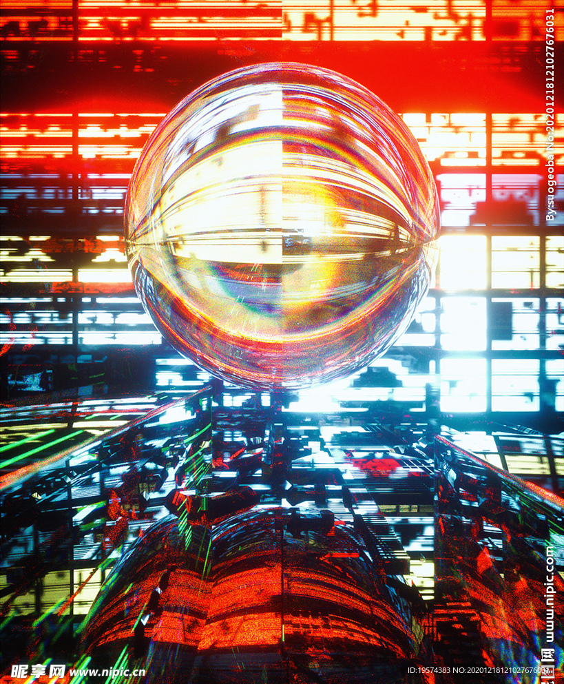 C4D 模型炫酷科技场景玻璃球