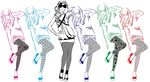 美女模特 袜子 袜裤 花纹