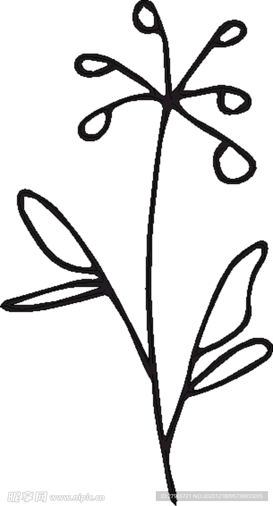 森系手绘花枝