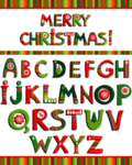 圣诞元素矢量字母