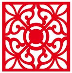 矢量窗花花纹