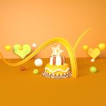 C4D 模型生日蛋糕氛围电商