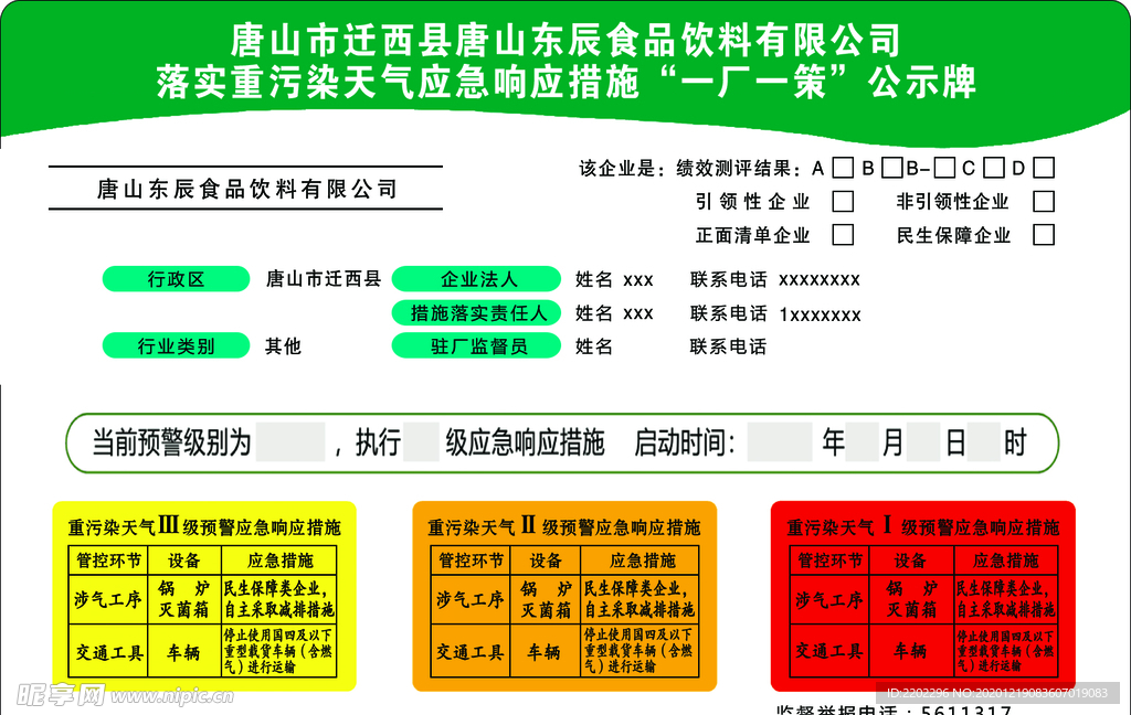 一厂一策公示牌