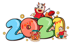 数字2021新年彩色卡通艺术字