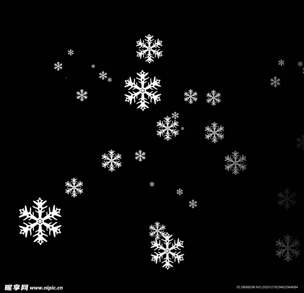 卡通装饰冬季雪花元素