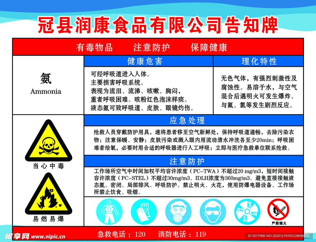 氨告知牌